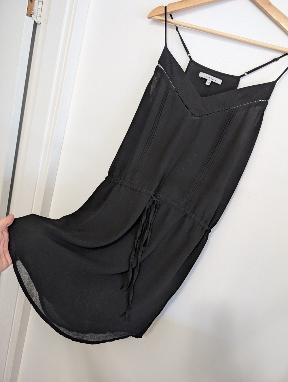 Naked Zebra Small Mini Dress Black Sheer Layers Spaghetti Straps Boho Flowy